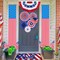 14 Pcs 4th of July Porch Sign Outdoor Decorations, 5.9' American Patriotic Hanging Paper Fans Flag Banners Mat Set Memorial Day Front Door Decoration for USA Independence Day Party Supplies